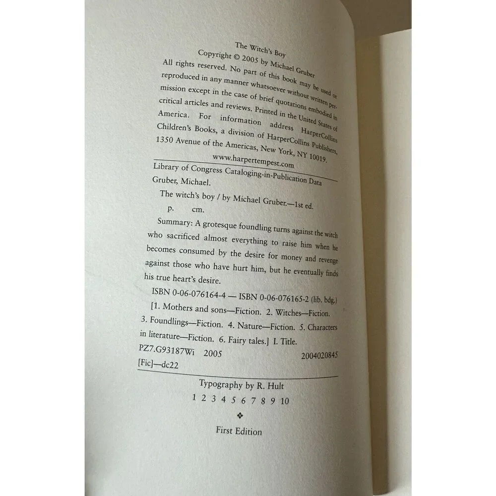 THE WITCH'S BOY‎ MICHAEL GRUBER SIGNED FIRST EDITION 2005